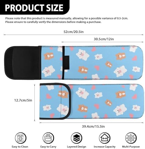 ZOUTAIRONG Cute Bear Curling Iron Holder Heat Resistant Flat Iron Travel Case Curling Iron Travel case, Water-Resistant Curling Wand Travel Cover Case Pouch Women's Storage Bag - Image 3