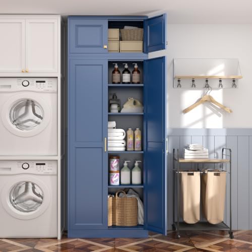 Steeloong 86"Metal Pantry Storage Cabinet with Doors & 4 Adjustable Shelves - Image 5