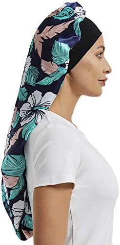 Wbfwbb 2 Pcs Silk Bonnet for Women Satin, Soft Elastic Band Silky Sleeping Cap Big Bonnets for Braids - Image 6