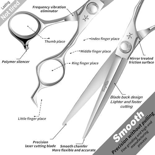 High-end Professional Extremely Very Sharp Barber Hair Cutting Scissors Hairdresser Shears For Hair 6.5 Inch Haircut Scissor Made Of Stainless Steel Alloy For Hairdressing Salon and Home Use - Image 4