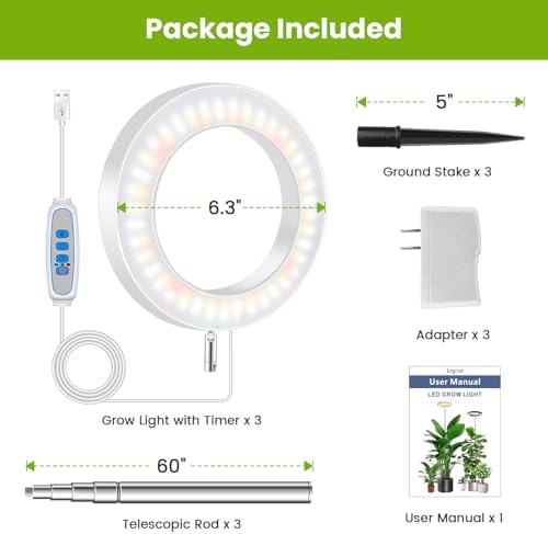 6.3in Grow Light, Full Spectrum Plant Lights for Indoor Growing - Image 7
