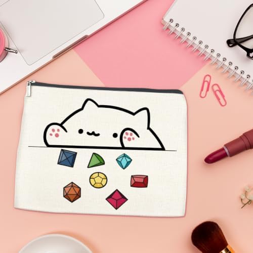 LyoGao Funny Dice Cat Makeup Bag, Gaming Gift Cosmetic Bag for Women Girls - Image 4