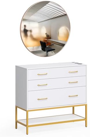 OmySalon Salon Stations for Hair Stylist, Barber Station with Mirror, 3 Drawers, Shelf & Tool Holders, Hair Storage Cabinet Organizer Table for Beauty Spa, White - Image 2