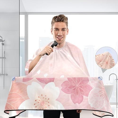 Blueangle Cherry Blossom Barber Cape Waterproof Salon Hairdresser Cape with Adjustable Snap Closure, Perfect for for Men Salon and Home Use - Image 6