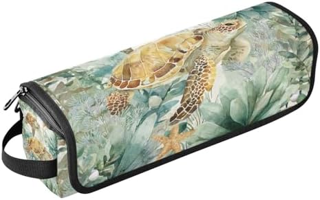 Hair Tools Travel Bag with Heat Resistant Mat Detachable 2-in-1 Curling Iron Travel Case Hot Tools Organizer for Straightener Flat Iron Sea Turtle Starfish Plants by WelcometoElliTarr