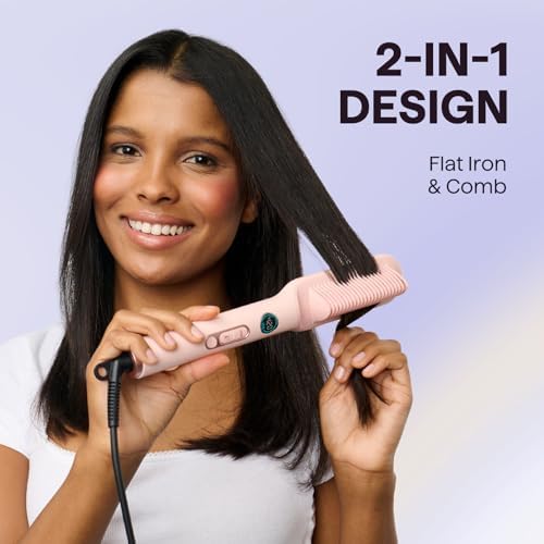 Wavytalk Hair Straightener Brush, Sleek Sweep Ionic Straightening Brush - Image 2