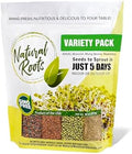 Variety Pack Sprouting Seeds. One Pound. Includes one Pack of Broccoli, Alfalfa, Radish & Mung Beans. for Sprouts and Microgreens. Non-GMO. Seeds for Jar or Trays. Each Pack is a Quarter Pound by NaturalRoots