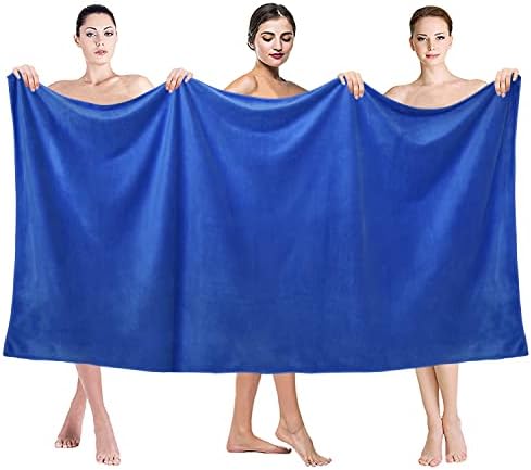 JML Microfiber Bath Sheet Towels Set, 2 Pack, 40" x 80", Dark Blue - Image 3