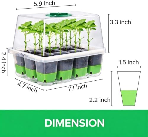 BeGrit 72 Cells Reusable Seed Starter Tray, 6 Pack Seed Starter Kit with Silicone Cells, Air Vent Humidity Domes for Indoor Gardening Plant Germination Trays for Seeds Starting (Clear) - Image 2