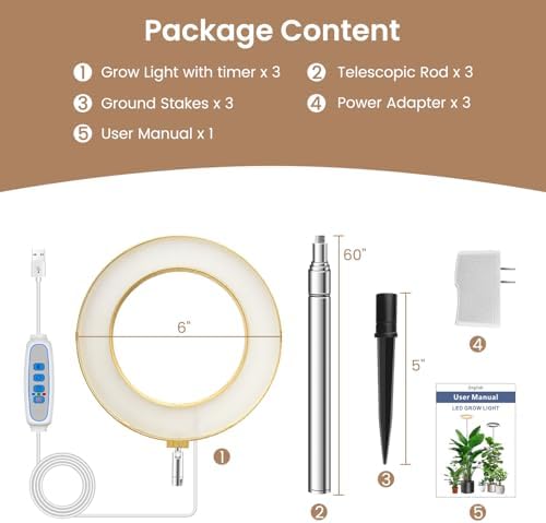 6.3in Grow Lights for Indoor Plants, Full Spectrum Plant Light - Image 7