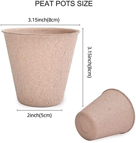 JERIA 50-Pack 3.15 Inch Peat Pots for Seedling with 50 Pcs Plant Labels,Outdoor Garden Germination Nursery Pots,Biodegradable Seed Starter Pots Kits - Image 2