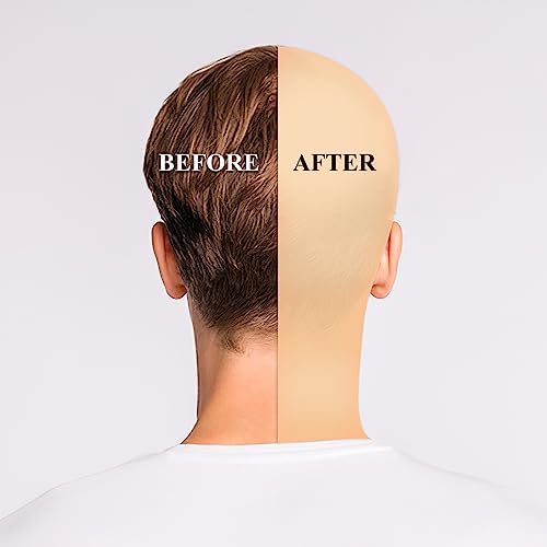 Bald Cap Halloween, 4 Pcs Nylon Wig Caps 4 Pcs Latex Makeup Bald Cap for Adults Women Men Costume Accessory for Theme Halloween Party Cosplay - Image 4