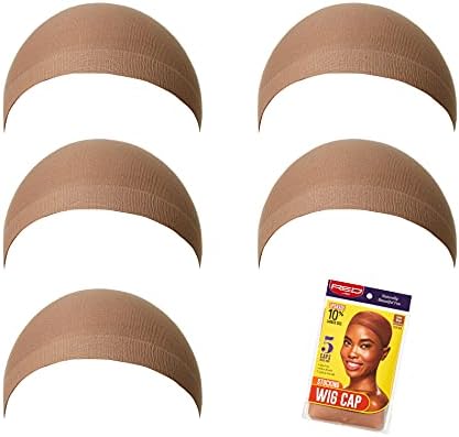 Red by Kiss Stocking Wig Cap 5 PCS (Natural Brown) by REDbyKISS