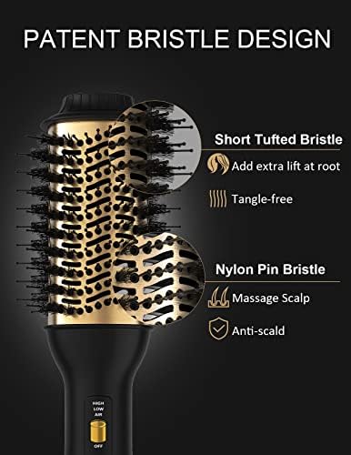 LANDOT Hair Blow Dryer Brush 60mm One-Step Hot Air Styler Blowout Volumizer - Image 5