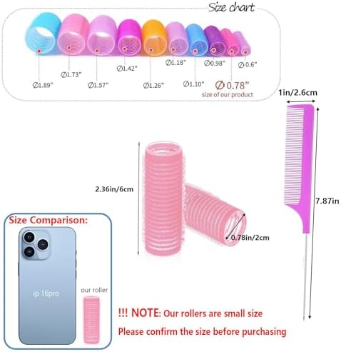 ZMD 18Pcs Self Grip Small Hair Rollers Curlers, Plastic Rollers Heatless Curlers Salon Dressing Curler DIY Curly Hair Hairstyle Roller for Women Girls Short Thin Fine Hair (0.8 x 2.4 Inch) - Image 2