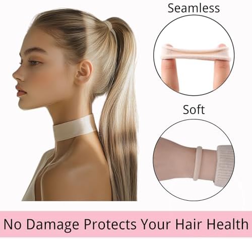 LuSeren Nylon Hair Ties, Fabric Hair Ties, Soft Hair Elastics for Women - Image 4