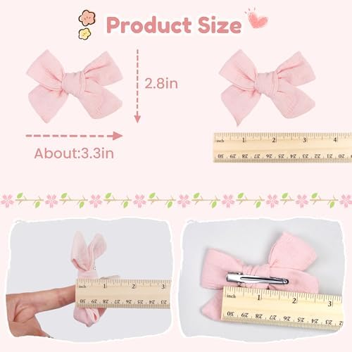 CÉLLOT 40 Pieces Girls Hair Bows Linen Fabric Bows Alligator Clips Hair Accessories for Little Girls Toddlers Kids and Teens - Image 2