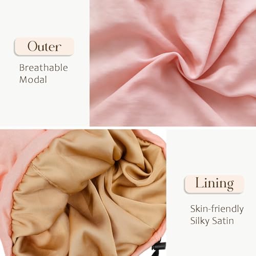 2 Pcs Adjustable Silk Hair Bonnet for Sleeping, Satin Lined Sleep Cap for Women and Men, Silk Hair Wrap Slouch Beanie. - Image 5