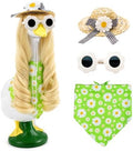 Daisy Porch Goose Outfit with Long Blonde Wig & Hat, 4-Piece by ZYIDBNG