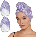 Turbie Twist Microfiber Hair Towel Wrap for Women and Men | 2 Pack | Bathroom Essential Accessories | Quick Dry Hair Turban for Drying Curly, Long & Thick Hair (Purple Signature) by TurbieTwist
