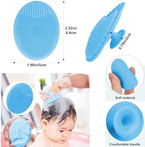 Baby Hair Brush with Wooden Handle and Comb Set for Newborns & Toddlers | Natural Soft Goat Bristles l Wood Comb l Blue Cradle Cap Brush| Ideal for Cradle Cap (3 Piece) - Image 6