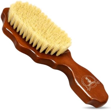 Kosher 360 Wave Brush for Men, Vegan Agave Bristle Hair Brush, Hard Medium Wave for Curly Coarse Wavy Hair, Ash Wood Handle, Wet and Dry Use by SEnterprise