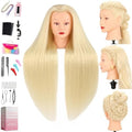 28 Inch Mannequin Head with 80% Human Hair Face Mannequin Head for Hair styling Practice - Curling, Braiding, Cutting Multiple Hair Colors with Table Clamp Stand for Kids and Professionals by LADYWOW
