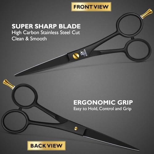 Hair Scissors Professional 6.5 Inch with Hair Comb - Premium High Carbon Stainless Steel Barber Salon Hair Shears for Haircut Scissors - Ergonomic Design Super-Sharp Hair Cutting Shears for woman - Image 5