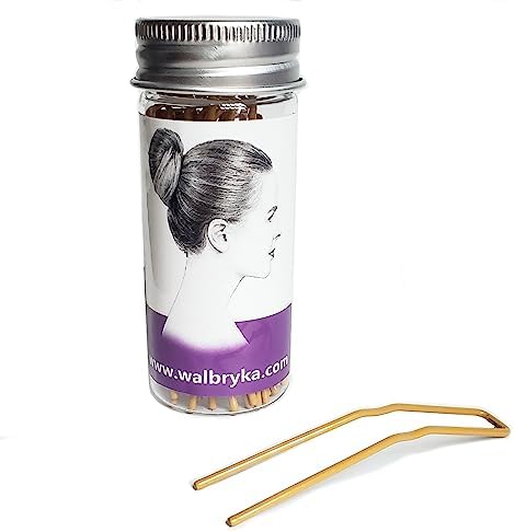 U Shaped Hair Pins for Buns, Bobby Pins for Women, Strong Thick Ballet Bun Hair Pins, Spring Steel Hair Styling Pins for Long Thick Hair, Dance, Updos and Bridal Hair, 24 Count 2 inch, Gold by ROCST