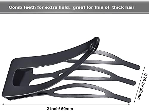Chinco Gun Black 24 Pcs Double Grip Hair Metal Snap Clips,2 Inch - Image 2