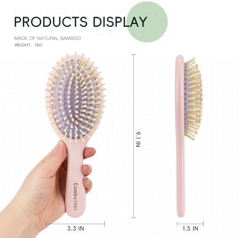 Bamboo Hair Brush – Detangler & Scalp Massage for All Hair Types - Image 4