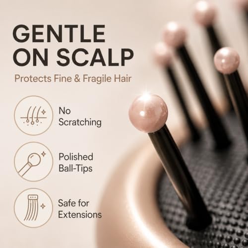 Earth & I Rosegold Curl Defining Brush: 7 Row Styling Brush for 2A-4C Curls - Image 3
