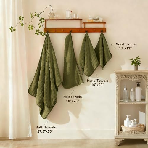 COZYART Lint Free 8 Pcs Bathroom Towels Set Ultra Soft Microfiber Fluffy - Image 3