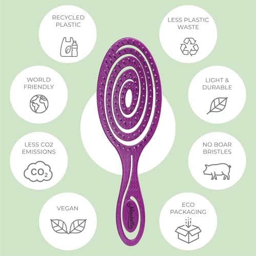 Ninabella Detangler Brush - No Tangle Hair Brush for Women, Fine, Thick and Long Hair - Hairbrush for Wet and Dry Hair, Gentle on the Scalp - Berry - Image 3