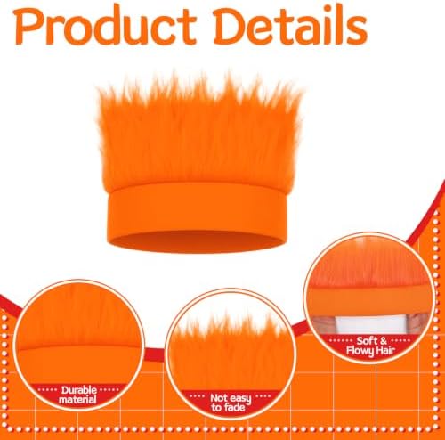 JATEBI 4 Pack Hairy Headband Crazy Hair Wigs with Stickers - Image 2