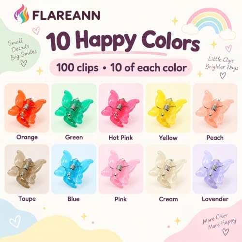 Mini Butterfly Hair Clips for Baby, 100 Pcs Toddler Hair Clips - Image 2