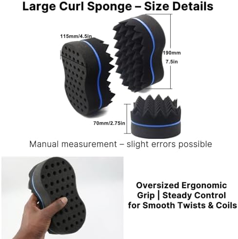 RioRand Double Sided Twist Hair Sponge, Extra Thick 85-90 Shore A Hardness, Large Curl Sponge for Short 4B/4C Coily Afro Hair, for Men Women Home & Barber Use (Pyramid-2PCS) - Image 5