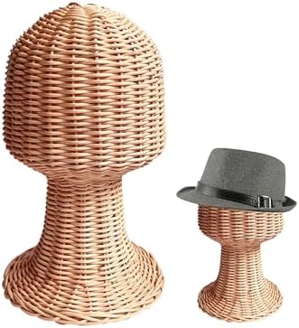 CHADWICK 20.47-Inch Rattan Mannequin Head Stand for Wigs and Hats by CHADWICK