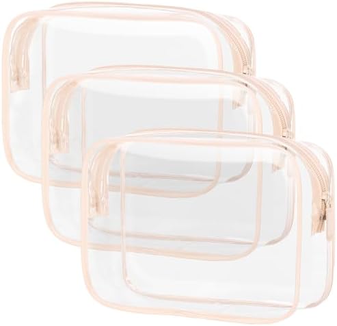PACKISM TSA Approved Toiletry Bag - Clear Makeup Bag for Travel, Pink by Packism