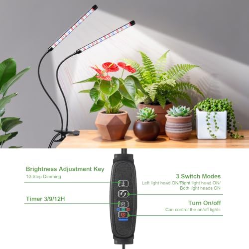 Clip-On LED Grow Light for Indoor Plants, 144LEDs Full Spectrum Grow Lamp - Image 3