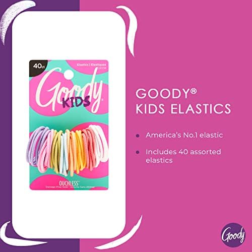 Goody Kids Ouchless Elastic Hair Ties, 40 Ct, Assorted Colors, Pain-Free - Image 4
