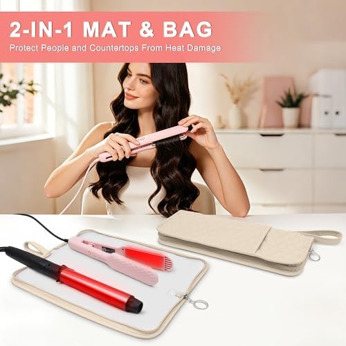 2-in-1 Heat Resistant Mat & Storage Bag for Hair Tools - Image 2