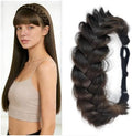 Synthetic Hair Braided Headband Classic Wide Strands Wedding Disorderly Fluffy Braids Wig Band Women Beauty Accessory（Chestnut Brown） by TOECWEGR
