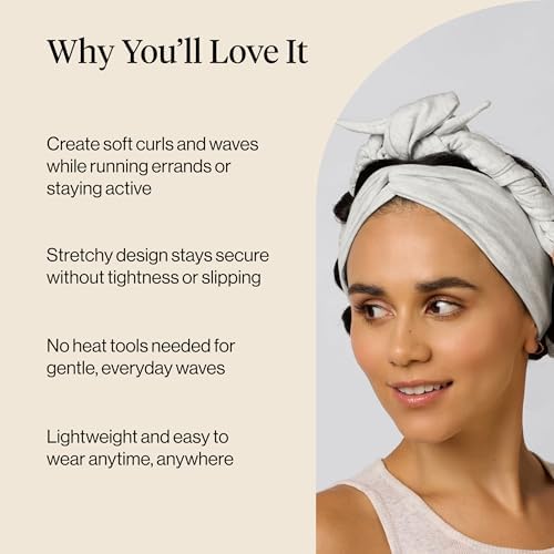 Kitsch Set & Flow Active Heatless Curling Headband For Women - Gray, 1pc - Image 3