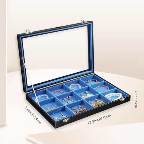 Stratalife 12 Grid Bracelet Jewelry Box, Bangle Holder Organizer with Lid - Image 4