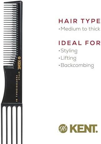 Kent SPC84 Hair Pick Comb for Curly, and Thick Hair – Professional Antistatic Heat-Resistant Prong Fork for Volume and Lift – Barber Teasing Comb for Natural Styling and Maintenance - Image 5