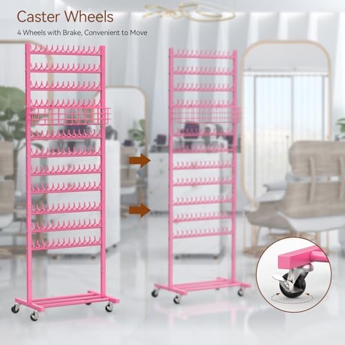 Braiding Hair Rack Braiding Rack 286 Pegs 2-Sided, Pink - Image 5