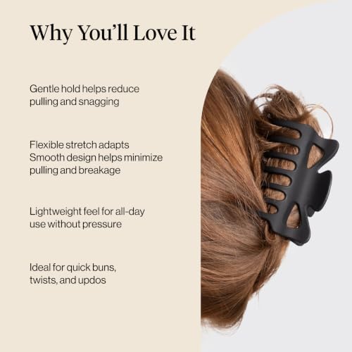 Kitsch Large Hair Claw Clips - All Day Hold Hair Clips, Black & Tort, 2pcs - Image 3