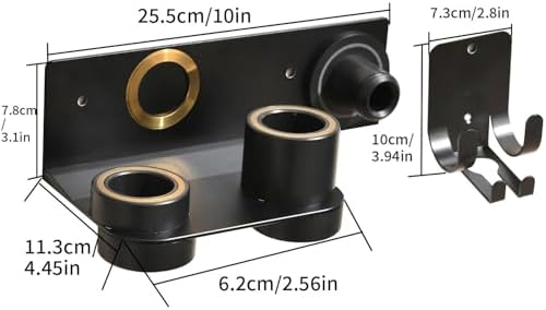 Hair Dryer Holder Wall Mount for Dyson Supersonic Airwrap Hair Dryer, Wall Mounted Hair Tool Organizer, Metal Blow Dryer Holder Attachments Storage for Bathroom and Salon, Black - Image 5