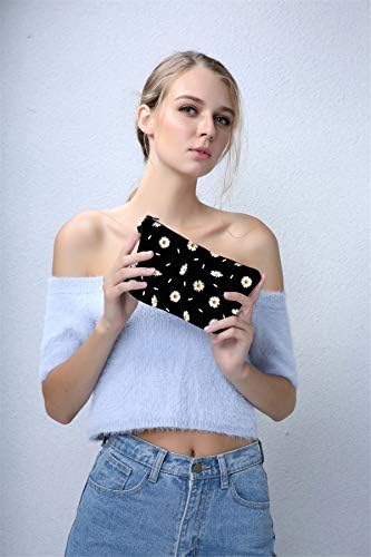Deanfun Cosmetic Bag for Women, Durable Polyester Makeup Bag Organizer Travel Waterproof Roomy Accessories Daisy Purse Bag Gifts(52366) - Image 2